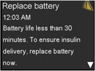 Replace battery alert