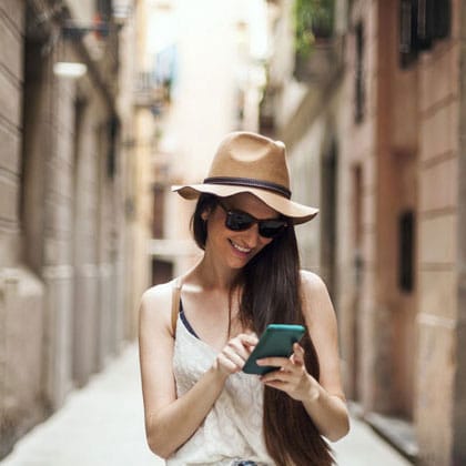 Woman using smartphone