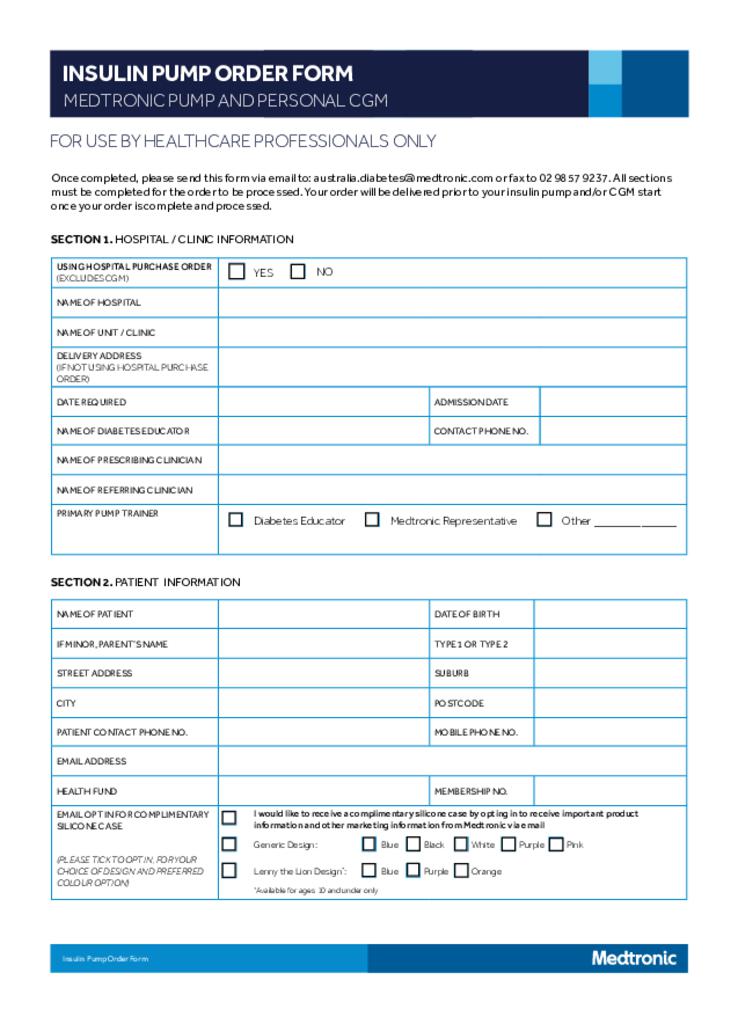 Health Fund Forms | Medtronic HCP