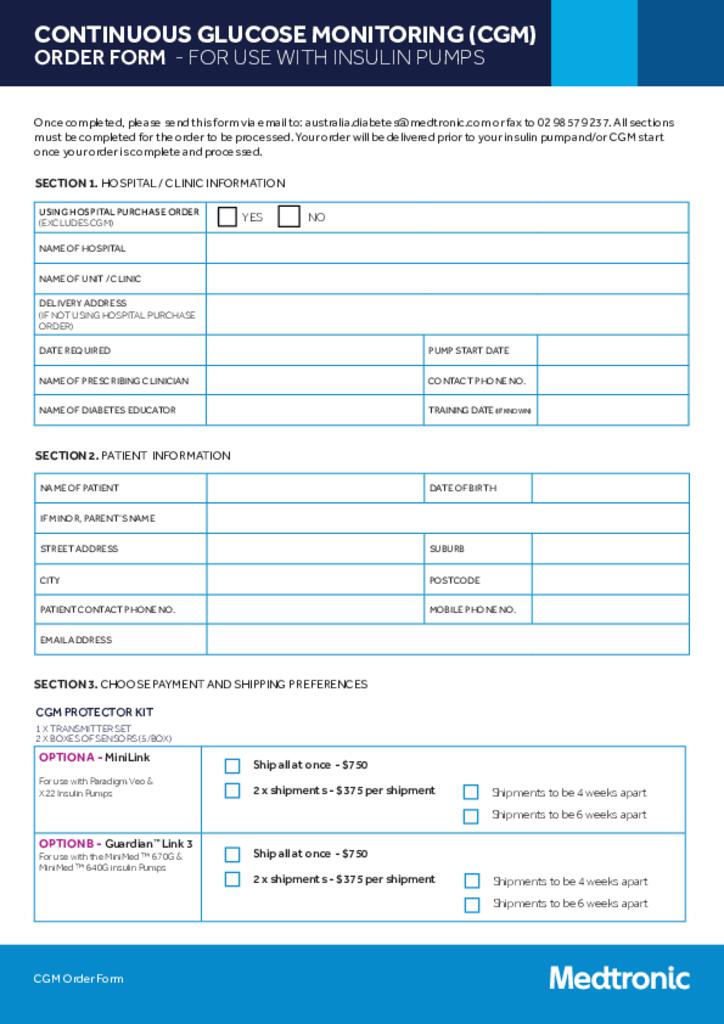 Medtronic Order & Loan Forms | Medtronic HCP